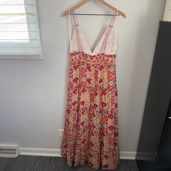 Alice + Olivia 10 Karolina Maxi Dress Braided Strap Tiered Ruffle Ikat Print - Picture 5 of 16